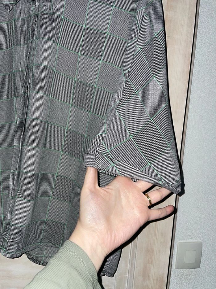 Chemisier gris à carreaux Mango - photo numéro 3