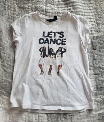 Tee shirt blanc let's dance 6 ans