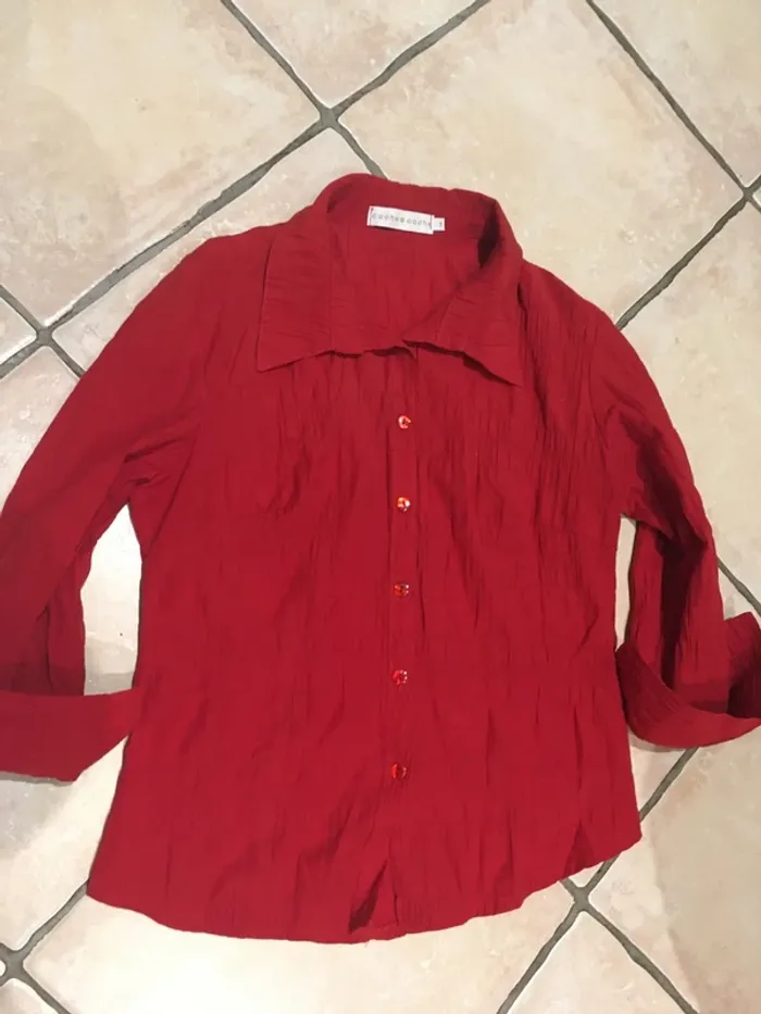 Superbe chemise gauffrée de marque Cache Cache en taille 38 en excellent état - photo numéro 6