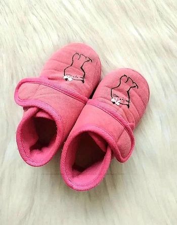 Chaussons montants fille à scratch motif chat pointure 21