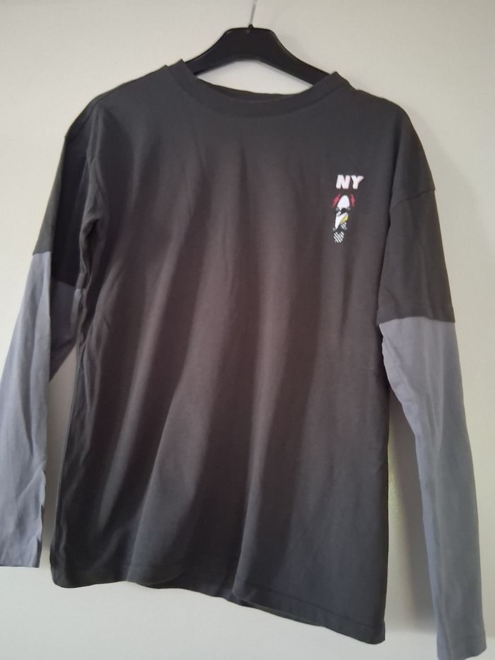 Sweat  shirt " tex" gris imprimé " t- 12 ans
