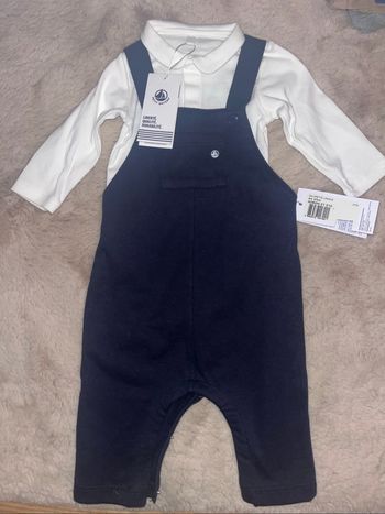 Ensemble neuf salopette + body petit bateau