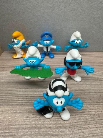 Lot 6 figurines schtroumpfs Peyo 2018 Mcdonald collection vintage