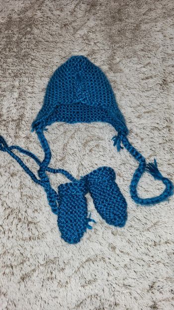 Bonnet moufles fait main