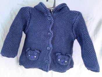 Veste laine bleu marine, Du pareil au même, 2 ans