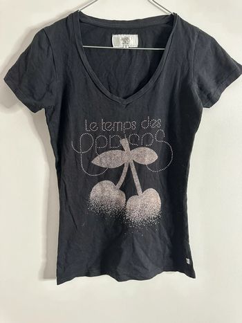 T-shirt noir et argenté Le Temps des Cerises TS