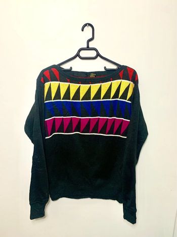 Pull d’hiver style couleur vintage figure géométrique