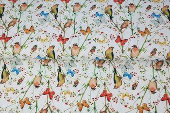 Coupon tissu coton oiseaux marque Stenzo