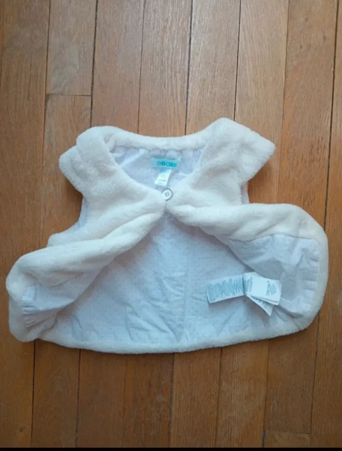 Gilet cardigan fille fourrure sans manches Obaibi 24 mois - photo numéro 6