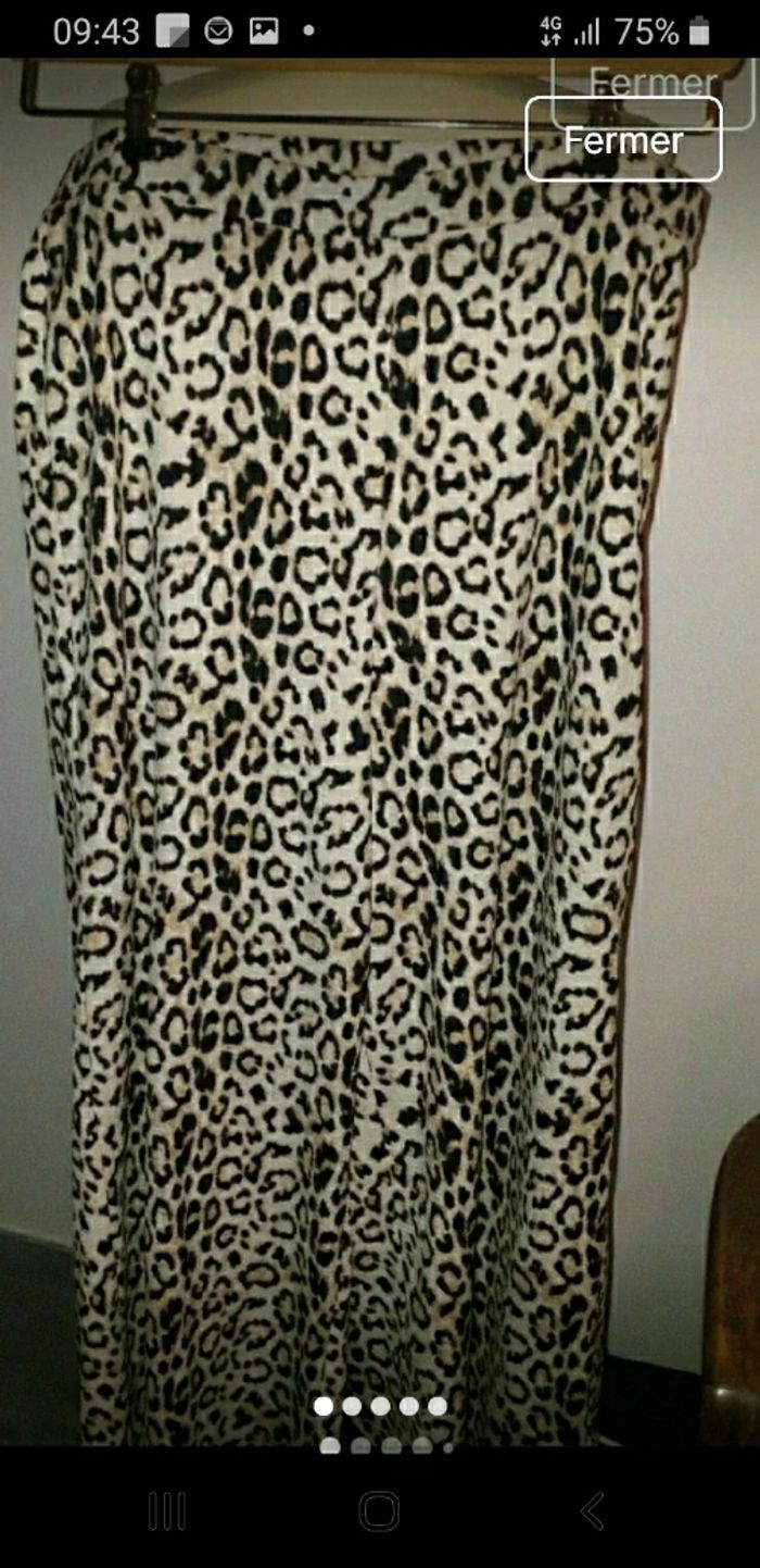 Pantalon type palazzo fluide imprimé léopard Kiabi T 46 48 - photo numéro 3