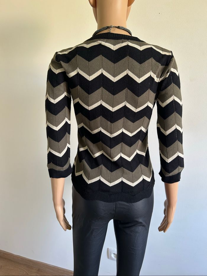 Pull court rayé Drôle de Copine taille S/M TBE - photo numéro 5