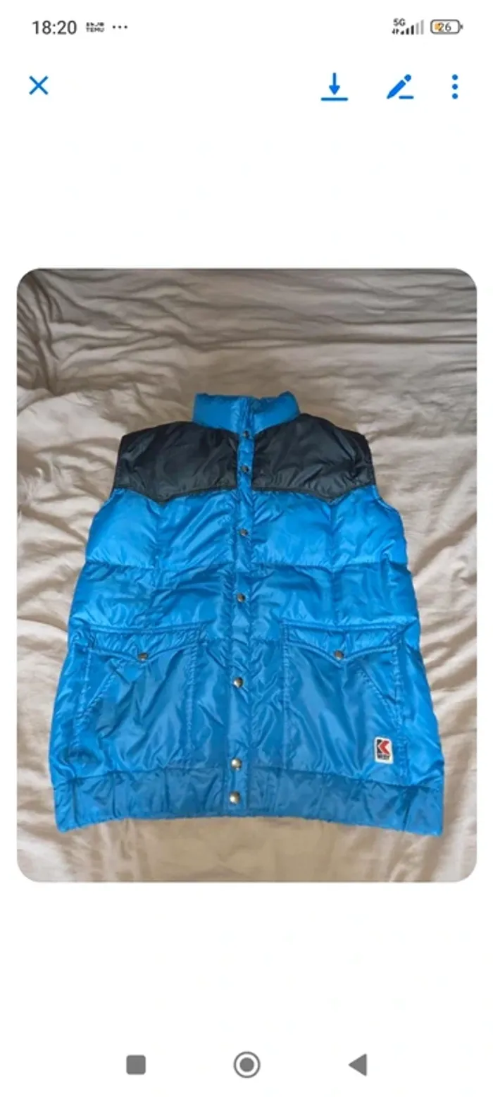 Doudoune veste sans manche taille 46 marque kway vintage