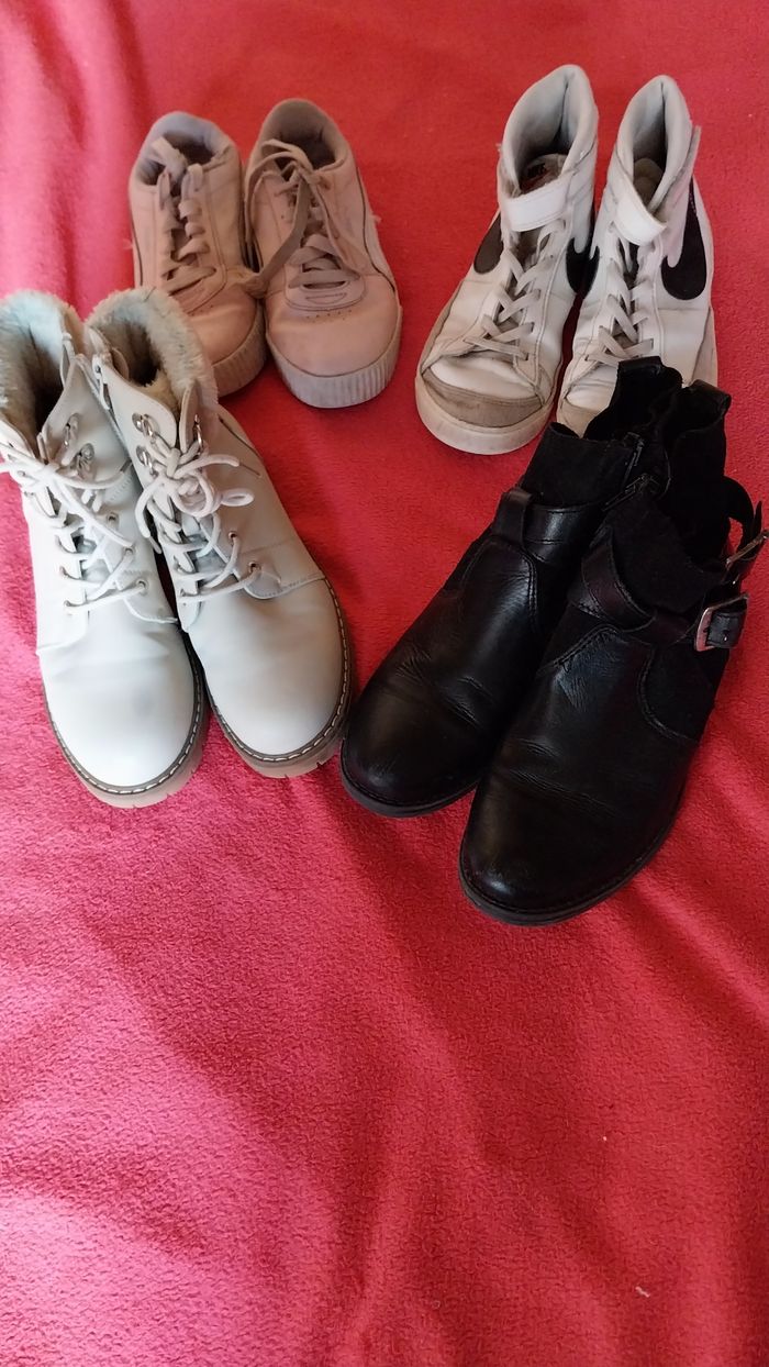 2 baskets et  2 bottines  fille 34