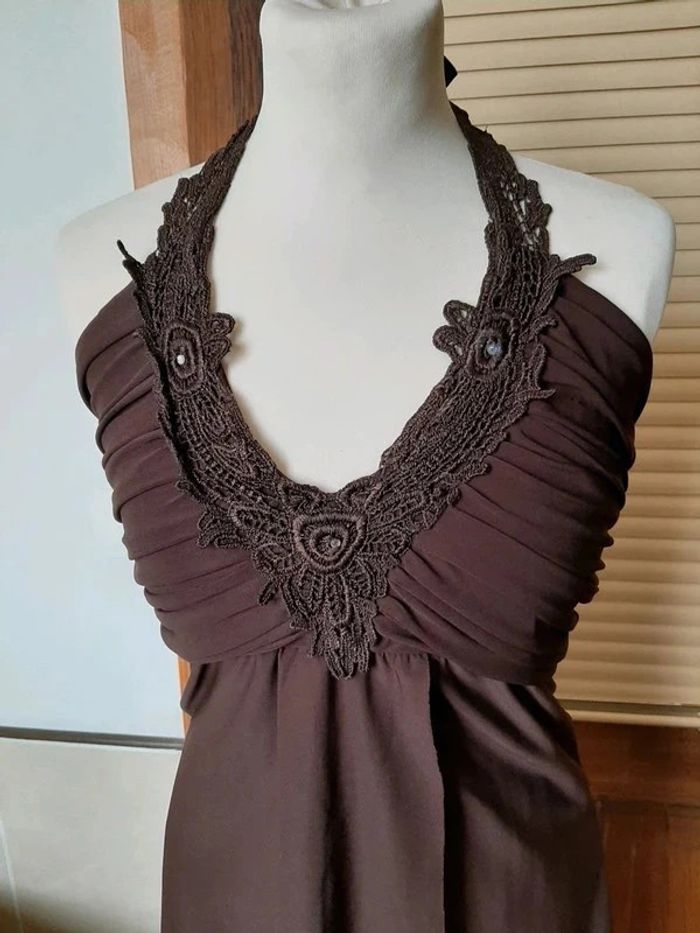 Ensemble pantalon et haut dos nu marron Taille 38 - photo numéro 4