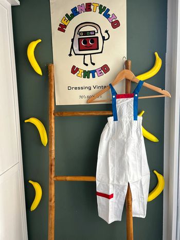 Salopette vintage color block 18-24M