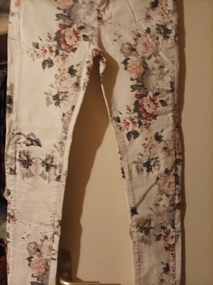 Pantalon femme a fleur