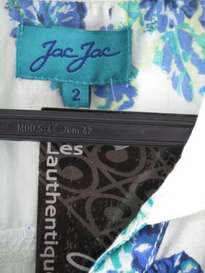 Chemisette blanche fleurs bleues Jac Jac 38 NEUVE - photo numéro 8