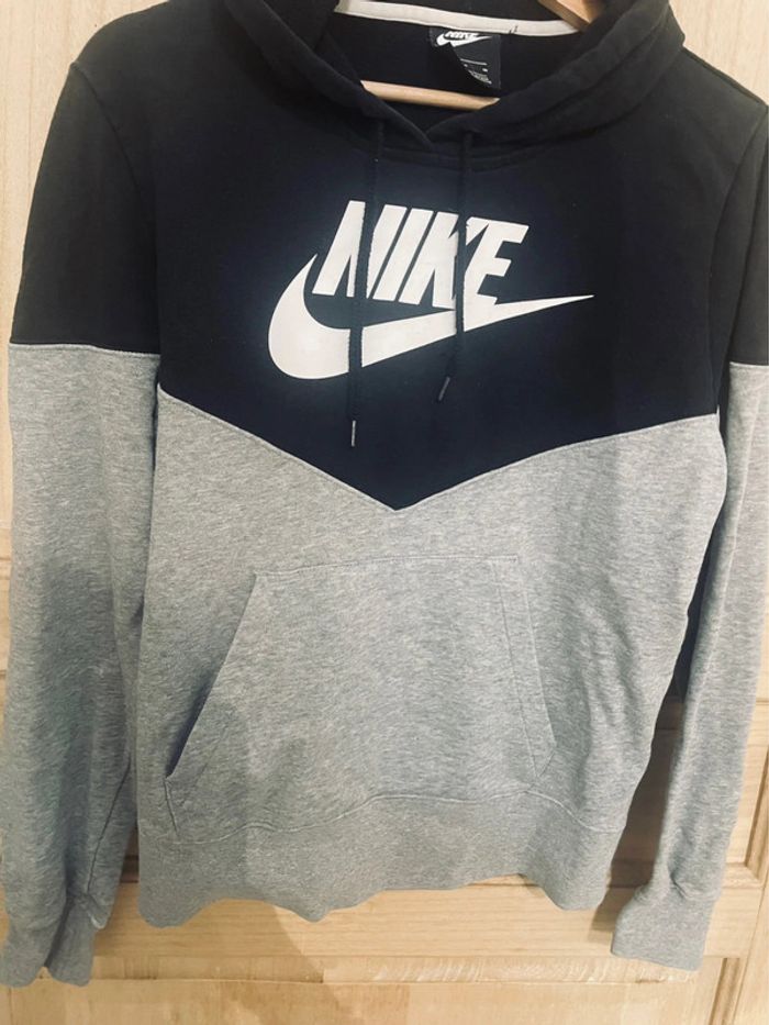 Sweat Nike unisexe à capuche gris et noir - M - photo numéro 9