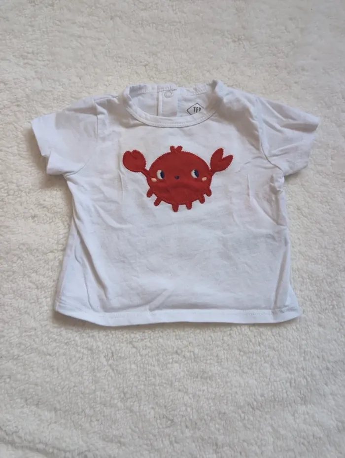 T shirt crabe 3 mois