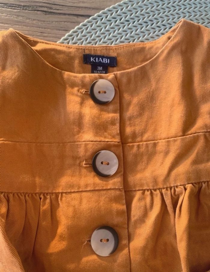 Belle Robe bebe jaune moutarde - kiabi - 3mois - photo numéro 3