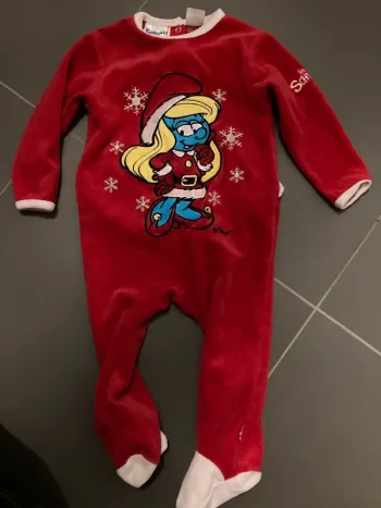 Pyjama schtroumpfette 18 mois en très bon état noël