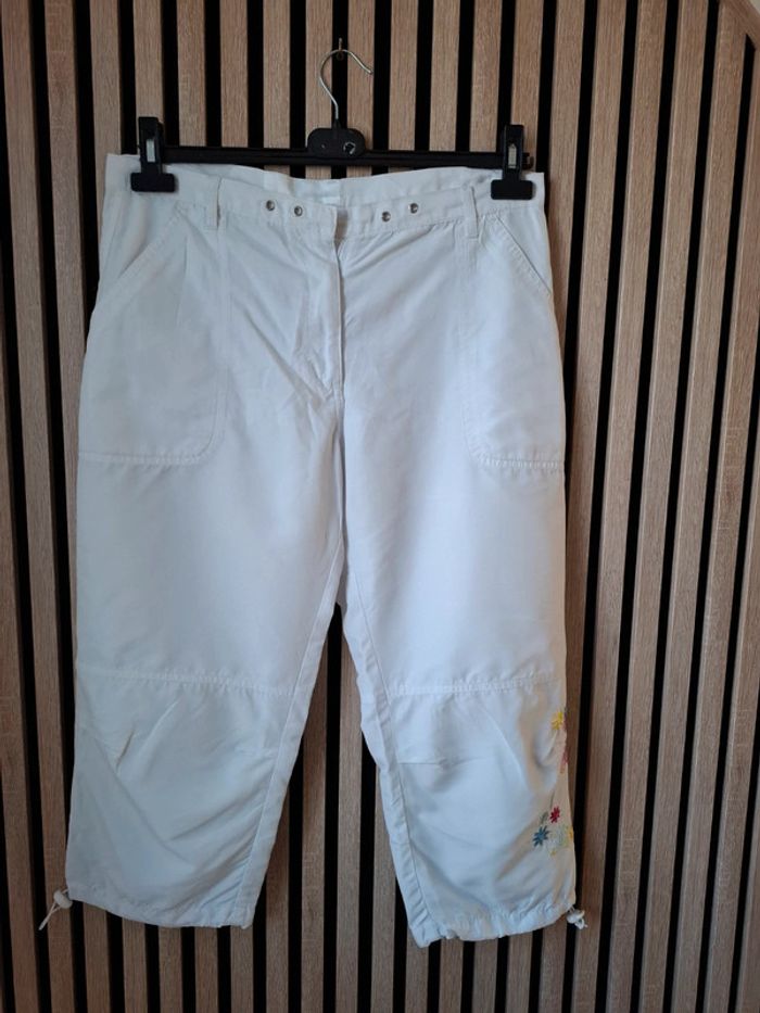 Pantalon leger fluide blanc polyester T44