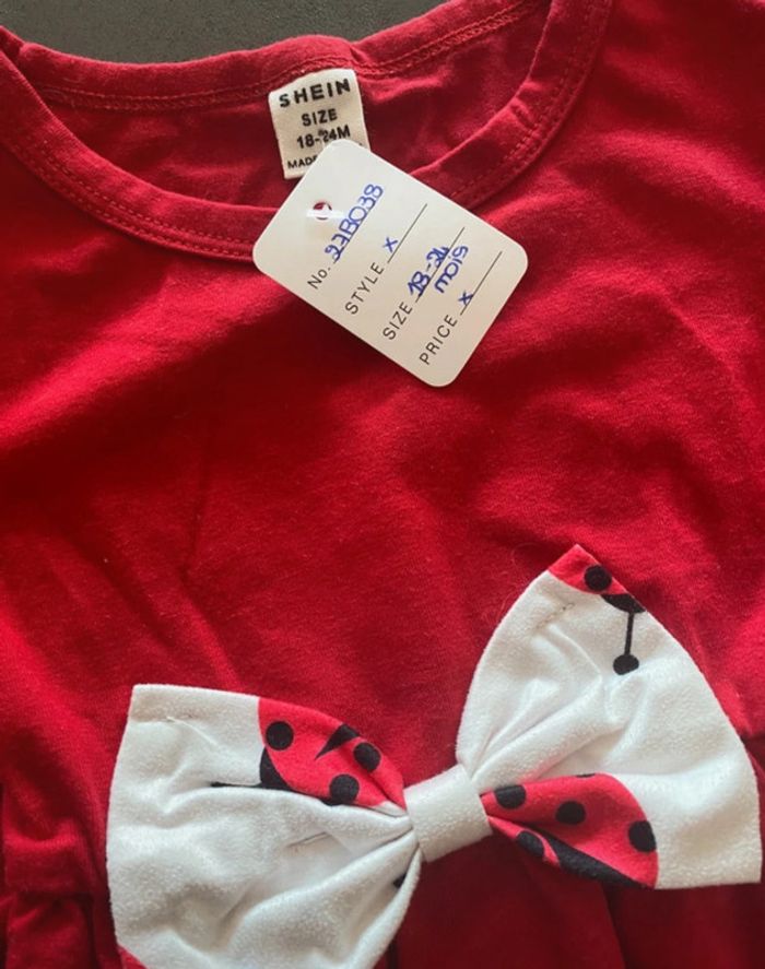T-shirt longues manches rouge SHEIN 18-24 mois [ref.27B038] - photo numéro 2