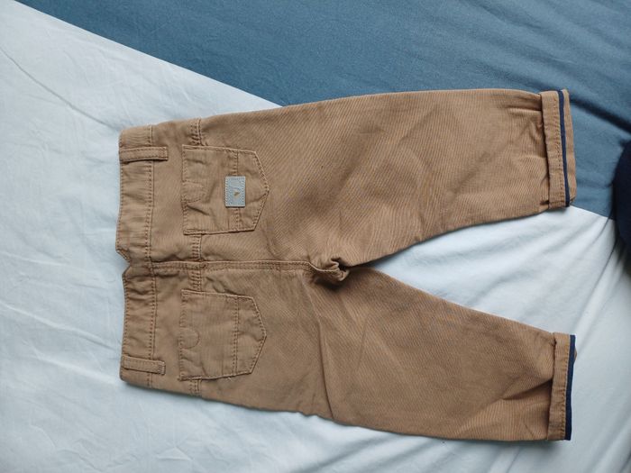 Pantalon toile/chino marron/camel Obaïbi 6 mois (68 cm) - photo numéro 2