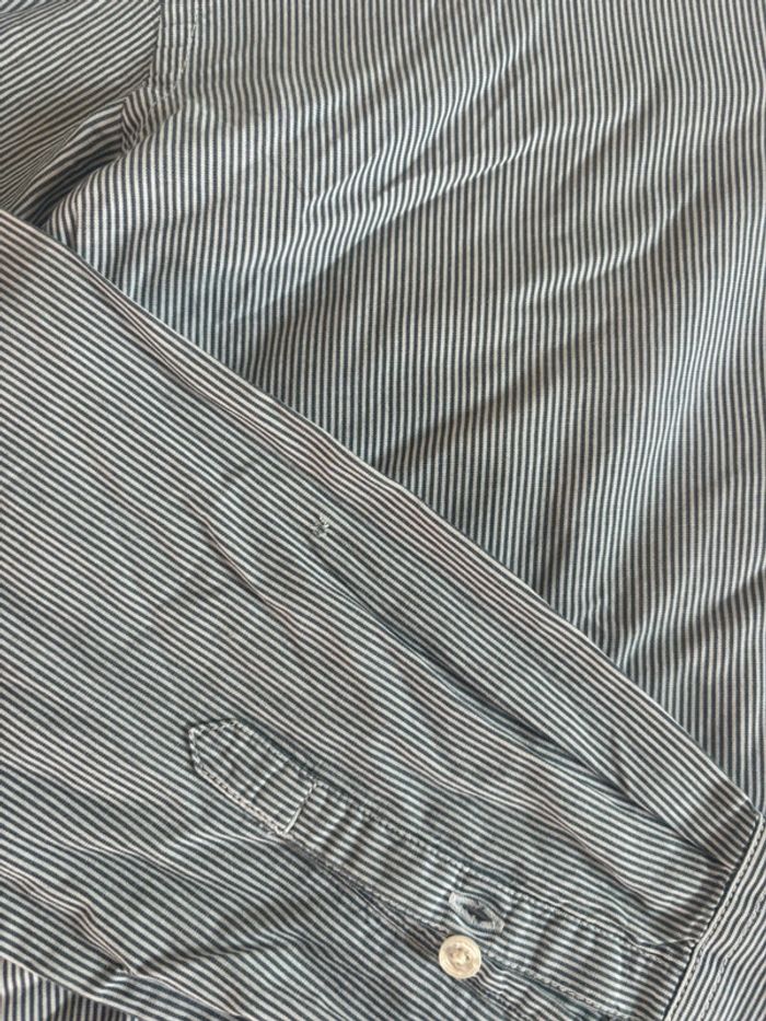 Chemise Wrangler bleu et blanc à rayures taille L - photo numéro 7