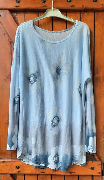 Tunique bleue à fleurs, taille 42