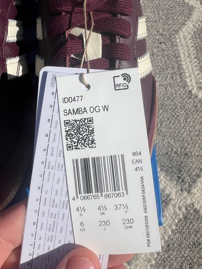 Adidas samba (Maroon White / Bordeaux Blanc) - 37 - photo numéro 7