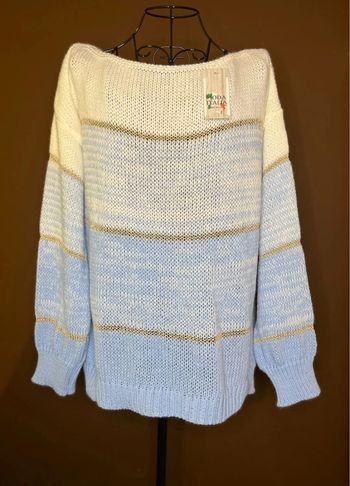 Pull en maille dégradé bleu, TU 36/44, Made In Italy