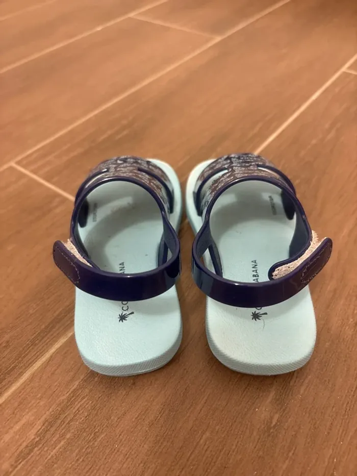 Sandales à lanière scratch bleu - photo numéro 5