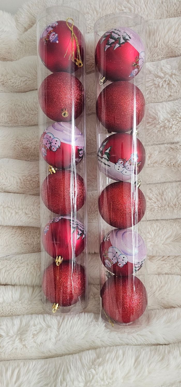 Lot de 12 boules rouges de Noël 🎄 Neuf. - photo numéro 6