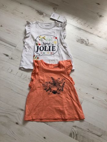 Lot de 2 t-shirts neufs débardeurs Vert Baudet 18 mois