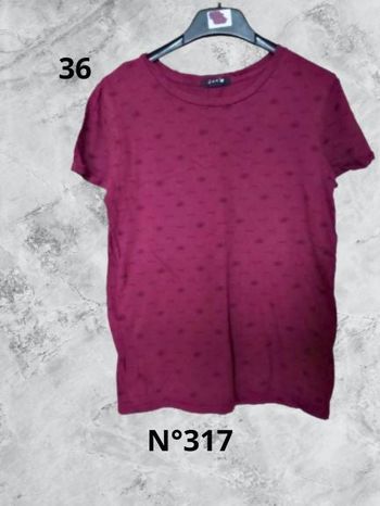 N°317 T-shirt bordeaux T36. Jennyfer.