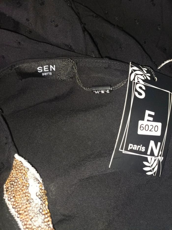 Robe manches longues noir SEN Paris neuve femme taille 40 - photo numéro 5