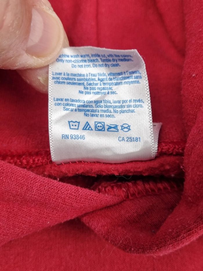 Pull à capuche universitaire Gildan rouge – Taille XL Homme (mesures en photos) - photo numéro 7