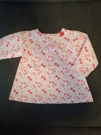 Chemisette manches longues blanc motif cerises 🍒