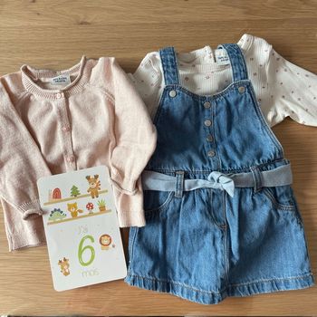 Ensemble salopette fille 6 mois