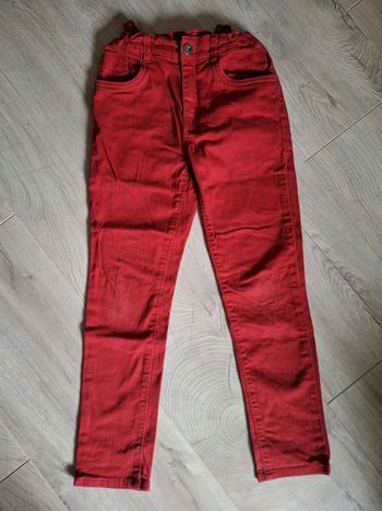 Jean 10 ans garçon rouge slim