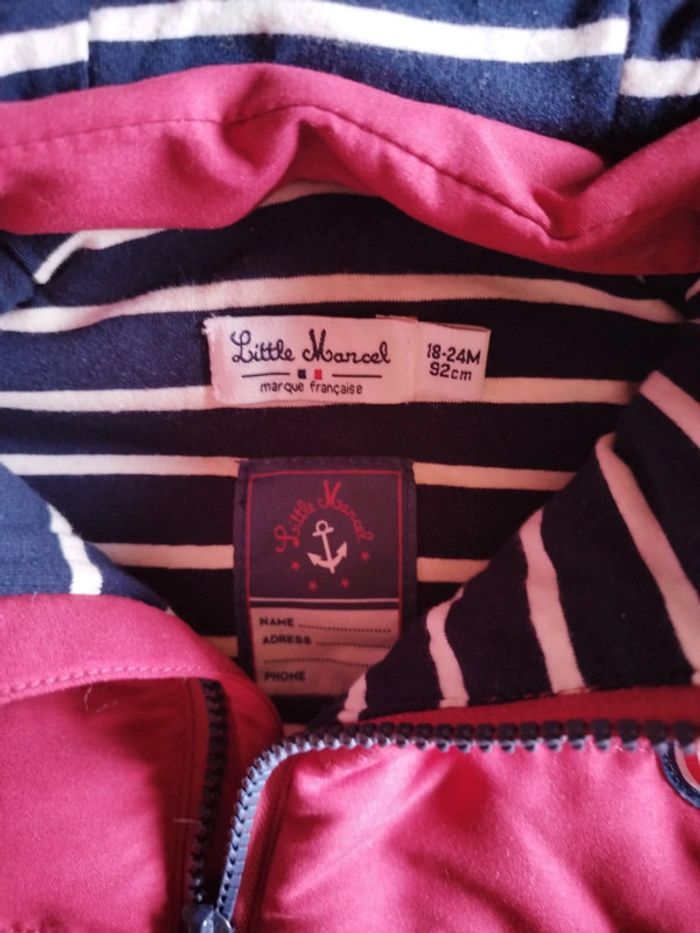 Veste sans manche rouge Little Marcel taille 24 mois - photo numéro 2