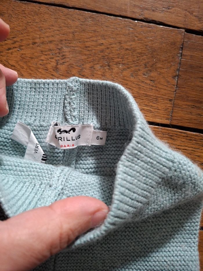 Pantalon vert chaud laine cyrillus 6 mois - photo numéro 3