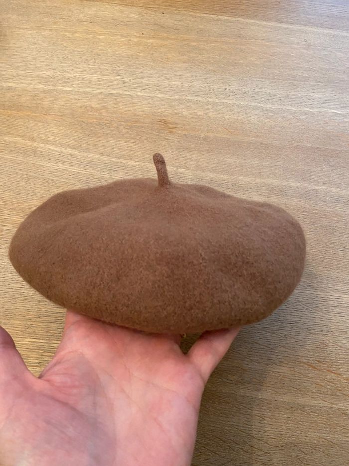 Béret en pure laine beige - photo numéro 4