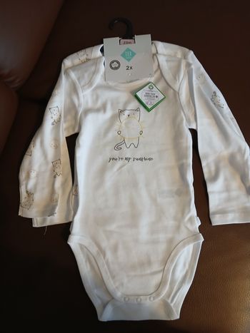 lot de deux bodies manches longues chat mixte 86 cm 23 mois 