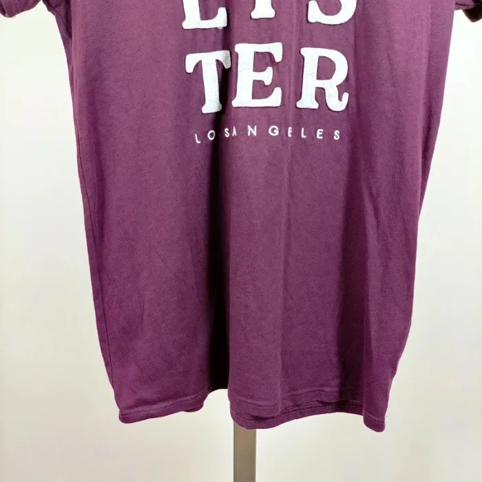 T-shirt violet Hollister California T.S logo brodé Los Angeles coton polyester casual A1270 - photo numéro 5