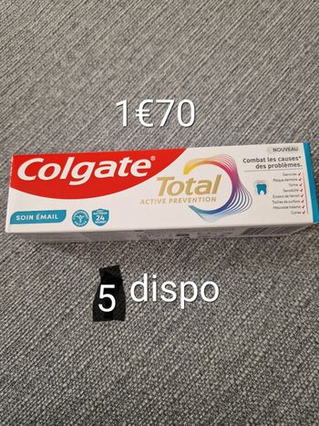 Dentifrice colgate total soin email