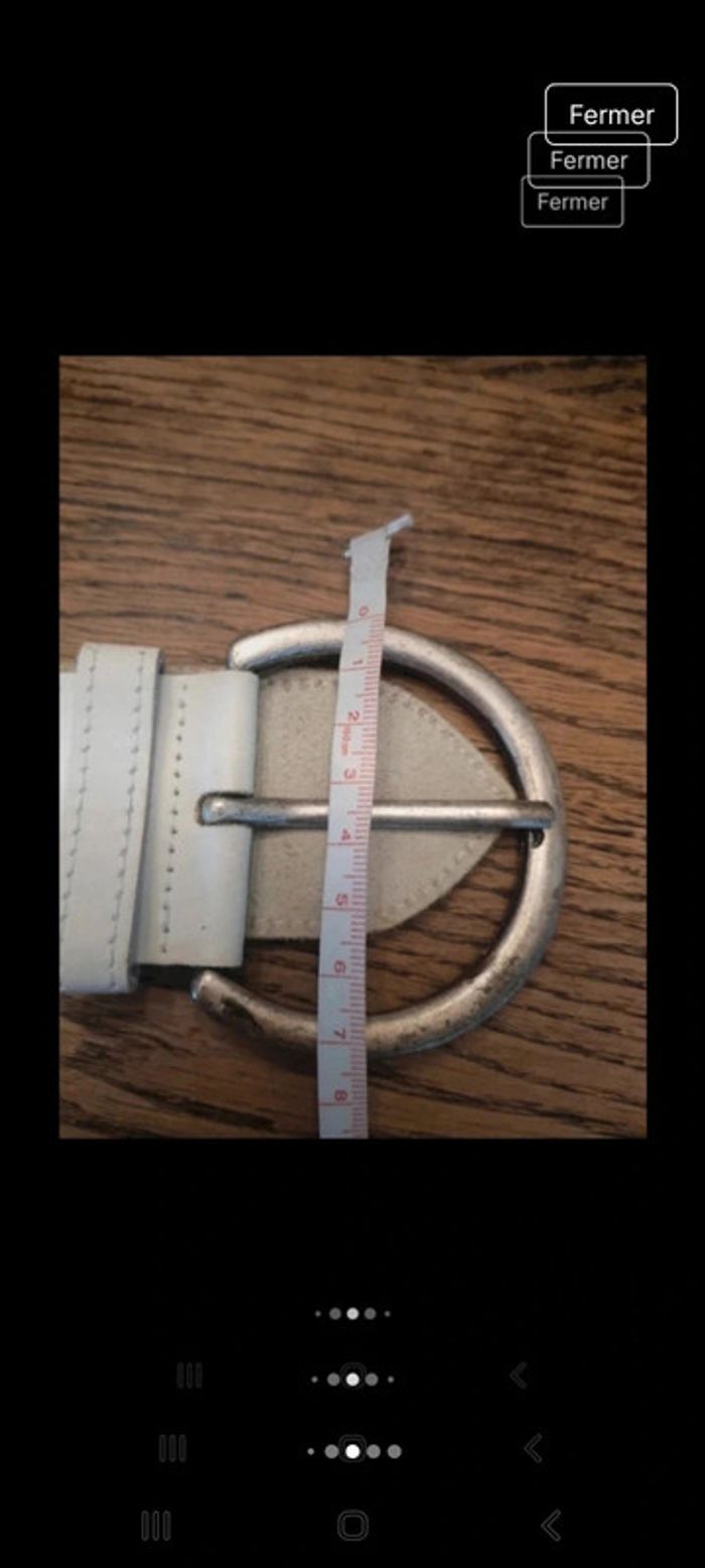 Ceinture blanche Terre Bleue en cuir cm 90/95 - photo numéro 14