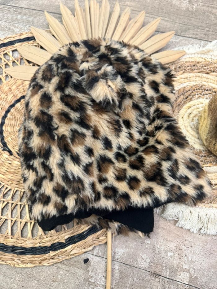 🌵Chapka enfant bonnet oreilles tout doux Léopard 2/3 ans Neuf - photo numéro 4