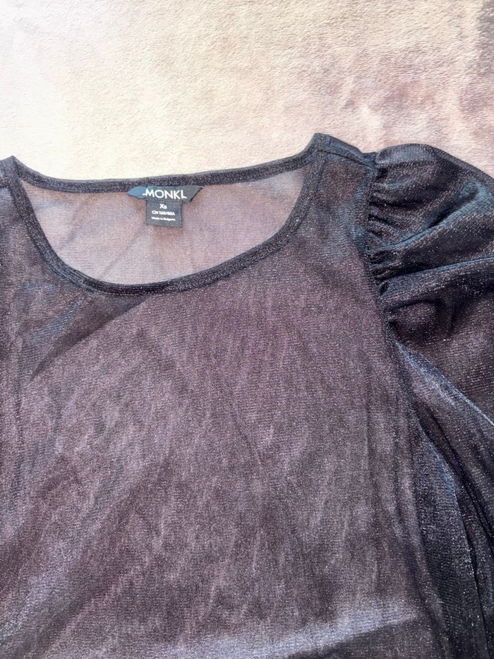 Haut noir transparent Monki noir taille XS en très bon état - photo numéro 4